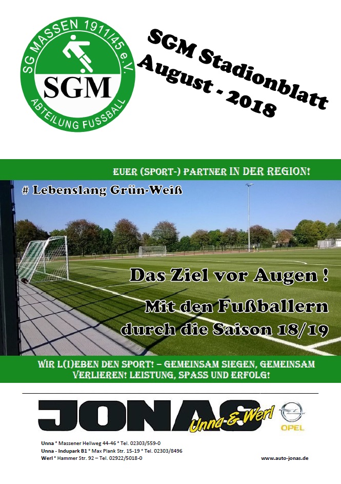 NEU – SG Massen Stadionblatt Ausgabe 1