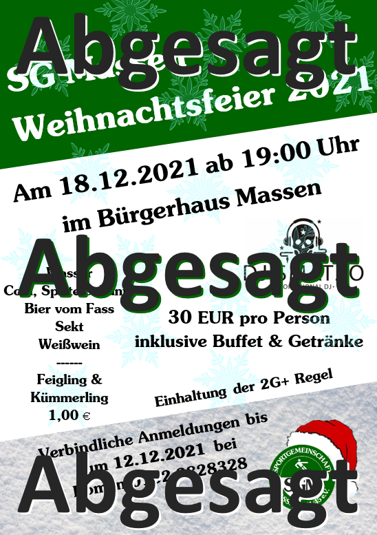 Absage der SGM Weihnachtsfeier 2021